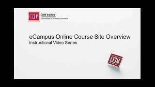 eCampus Online Course Site Overview [upl. by Backer]