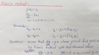 Eulers method example  Eulers method in Numerical method [upl. by Lindholm]