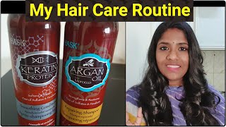 My Simple Hair Care Routine I use Hask Argan Oil Shampoo amp ConditionerIt gives me wonderful result [upl. by Mena824]