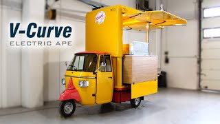 Electric VCurve ApeCar  Custom Food Van  Knack Eat [upl. by Thanos]