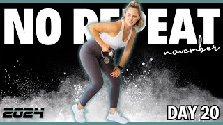 37 Minute No Repeat Legs Glutes amp Core Dumbbell Workout Tone amp Conditioning  LEAP DAY 18 [upl. by Aicilav123]