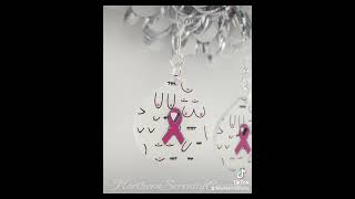 Pink Ribbon Cancer Earrings breastcancersurvivor cancermama positivelypink sharecancersupport [upl. by Dine240]