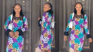 How to sew a simple short dress with a long flare sleeve [upl. by Atnad]