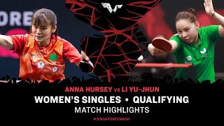 Anna Hursey vs Li YuJhun  WS Qual  Singapore Smash 2024 [upl. by Ardisj472]