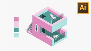 Learn Skills For QUALITY ISOMETRIC DESIGN  Illustrator Isometric House Tutorial [upl. by Rolandson]