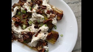 CHARRED LEEKS AND BURRATA WITH WALNUT BAGNA CAUDA  MOLLY BAZ  COOK THIS BOOK [upl. by Ariad]