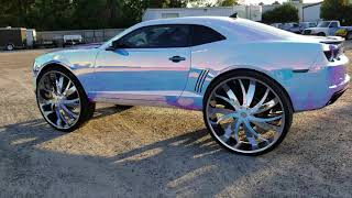 Camaro on 34s wrapped in teckwrap purple blue aquamarine [upl. by Adigun282]