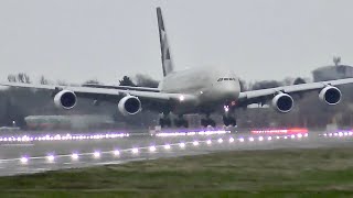 A380 Lands Sideways In Extreme Crosswind [upl. by Ahsieni]