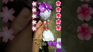 Purple 💜 Flower Bucay💐💐💐💐 purplewhitediy art subscribe bottle [upl. by Eimor]