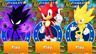 Sonic Dash  Red Sonic vs Dark Sonic vs Super Sonic  All Characters Unlocked Gameplay [upl. by Piselli803]