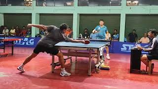 table tennis final match 59 group Dr jitendra taori vs Basab [upl. by Mathre]