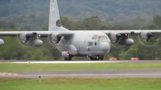 USMC Lockheed KC130J Takeoff AVL [upl. by Sucam]