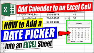 How to Add Calendar to an Excel cell [upl. by Edaj]