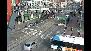 Seattle Bad Driver Cuts Off And Hits King County Metro Bus with Audio [upl. by Anelet]