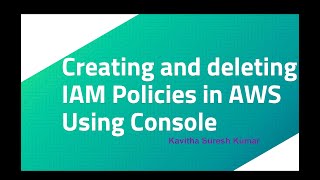 Creating and deleting IAM Policies in AWS Using Console [upl. by Rush]