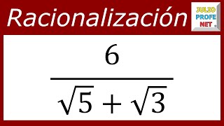 RACIONALIZACIÓN MEDIANTE CONJUGACIÓN  Ejercicio 2 [upl. by Vanhomrigh]