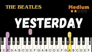 The Beatles  Yesterday  Piano Tutorial Medium [upl. by Ilak513]