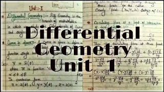 Differential Geometry unit 1 sem 3 MSCMA full notes hnbgu university [upl. by Biagio]