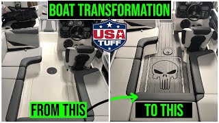 2019 AXIS T22  SeaDek Boat Decking Installation  Patriotic Design by USATuff [upl. by Jem]