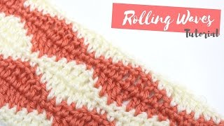 CROCHET How to crochet the Rolling Waves stitch  Bella Coco [upl. by Kramnhoj]