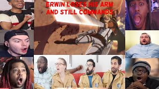 Erwin Loses His Arm Best Reactions  Attack on Titan 2x11 quotChargequot [upl. by Willard]