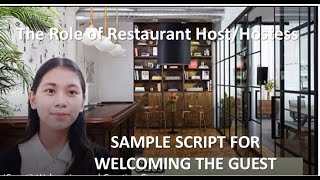 Food and Beverage Services  The Role of Restaurant HostHostess  Welcoming the Guest [upl. by Odlanra281]