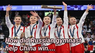 How did Russian gymnast help China win its first gold in group Rhythmic Gymnastics at ParisOlympics [upl. by Esdnil]