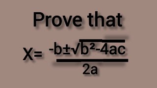 Quadratic formulaQuadratic equationProofProfAsif Mehmood [upl. by Ayekal]