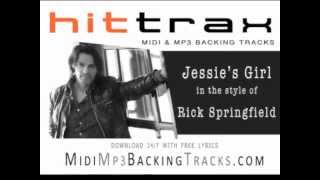 Jessies Girl by Rick Springfield MIDI File Backing Track [upl. by Halika198]