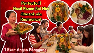 MASAK KOL MINI HASIL PANEN DI SAJIKAN DENGAN 1 EKOR ANGSA  MENU MAKAN MALAM NATAL [upl. by Adlaremse732]