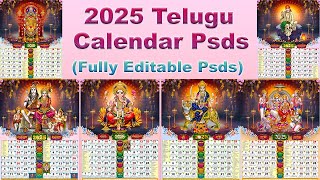 2025 telugu calendar Psds l calendar psds 2025 [upl. by Lednek]