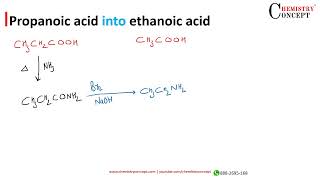 Propanoic acid to Ethanoic acid  Conversion of Organic Chemistry [upl. by Clapper54]