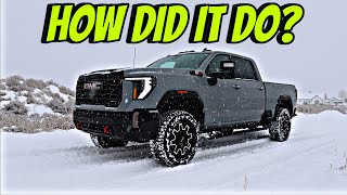 How Does My 2024 GMC Sierra 2500 AT4X Perform In The Snow Using The Locker [upl. by Laoj225]