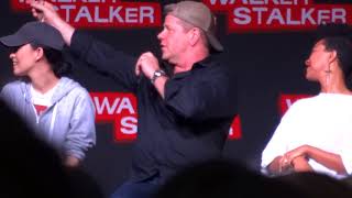 Walker Stalker London 2018 Panel Christian Serratos Michael Cudlitz and Sonequa MartinGreen [upl. by Enelyt]