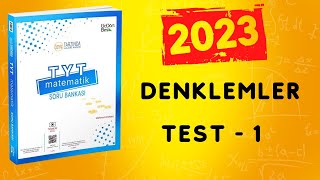 2023  345 TYT MATEMATİK SORU BANKASI ÇÖZÜMLERİ  DENKLEMLER TEST 1 [upl. by Eeniffar]