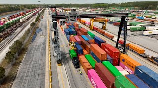 Stacking International Freight at Norfolk Southerns Austell Intermodal Terminal [upl. by Airamana]