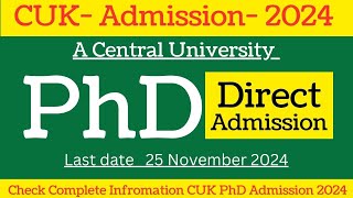 New Update II PhD Admission Notification 2024 II universitynewsindia [upl. by Rozek]