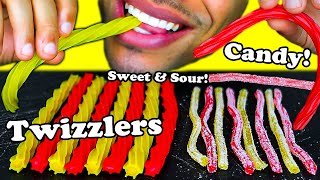 ASMR TWIZZLERS CANDY SWEET amp SOUR STRAWS MUKBANG JERRY MOUTH EATING SOUNDS NO TALKING [upl. by Billmyre]