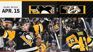 GAME RECAP Penguins vs Predators 041524  Crosby Extends Point Streak To 5 Games [upl. by Mannes]