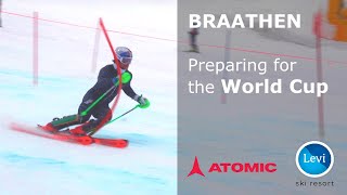 Lucas Braathen on ice  Slalom Training [upl. by Wallis162]