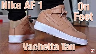 Nike Air Force 1 Mid quotVachetta Tanquot ON FEET  FULL LOOK [upl. by Ativak]