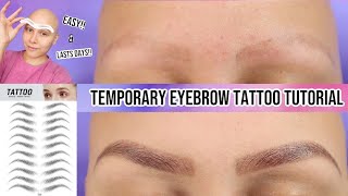 TEMPORARY EYEBROW TATTOO TUTORIAL  HOW I DO MY BROWS WITH ALOPECIA  DIY EYEBROW TATTOO [upl. by Ymrots]