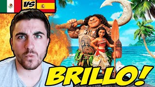 🇲🇽ESPAÑOL REACCIONA a BRILLO de MOANA en CASTELLANO vs LATINO  NO ESPERABA ESTO😲🤯 [upl. by Schnabel]