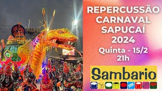 LIVE SAMBARIO  REPERCUSSÃO SAPUCAÍ 2024 [upl. by Ecyrb]