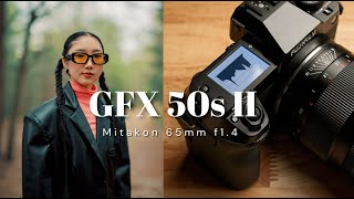 The Best Combo for Portraits Fujifilm GFX 50s II  Mitakon 65mm 14 [upl. by Pizor535]