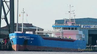 coaster FLUVIUS TEIGN 8PLU IMO 9279020 Emden merchant vessel cargo seaship KüMo [upl. by Nwadrebma]