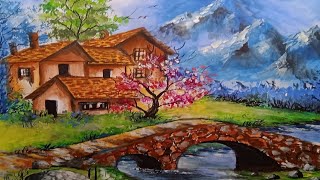 How to draw scenery with watercolor  Watercolor landscape tutorial for beginners [upl. by Ydwor]