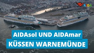 Doppelanlauf AIDAmar und AIDAsol amp Saisoneröffnung in Warnemünde [upl. by Yatnuahc]