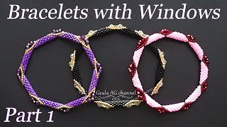 Bangle Beads Bracelets with Windows DIY Seed Beads Braselets Tubular Peyote Stitch [upl. by Merola]