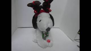 Peanuts Snoopy Christmas Animated Musical Plush Dancing Antlers Ringing Bell [upl. by Steven]